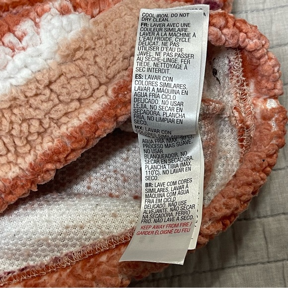 Roxy Quarter-zip Striped Fleece Sweatshirt In Canyon Clay Stripe Size Large - Picture 10 of 12